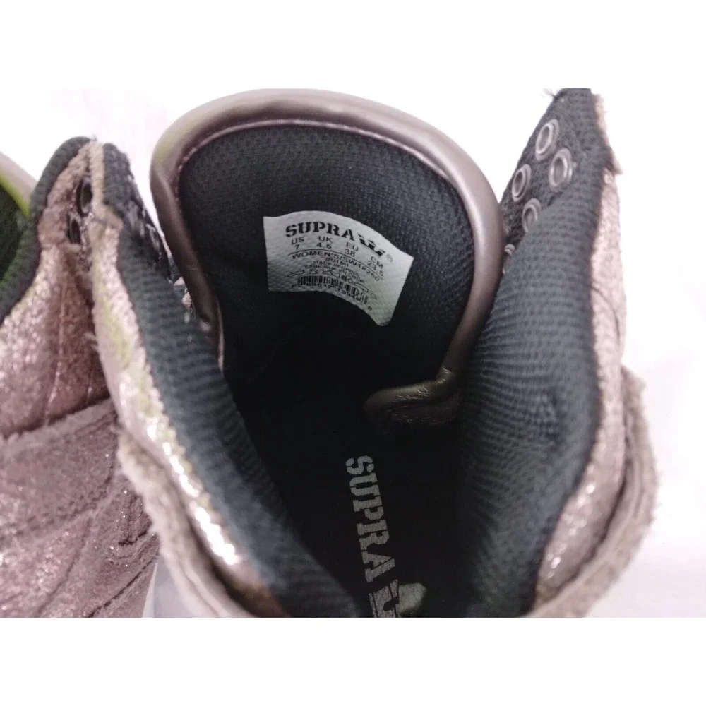 Supra Skytop Sneakers Skate Shoes Pink Metallic Rose Gold Womens Size 7 - Picture 8 of 11